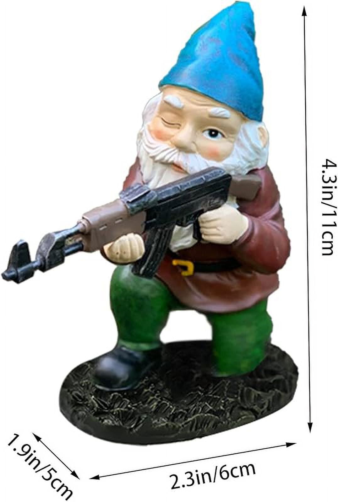 BUGHUT Garden Gnome Statues, Tactical Gnome Decor for Patio, Yard, Lawn