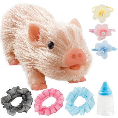 5inch Realistic Silicone Pig Toys,Realistic Baby Dolls Stretchy Fake Animals Body Mini Silicone Baby Dolls,Lifelike Piggy Soft/Chubby Little Pig, Christmas,Valentines Day Giving for Kids/Her