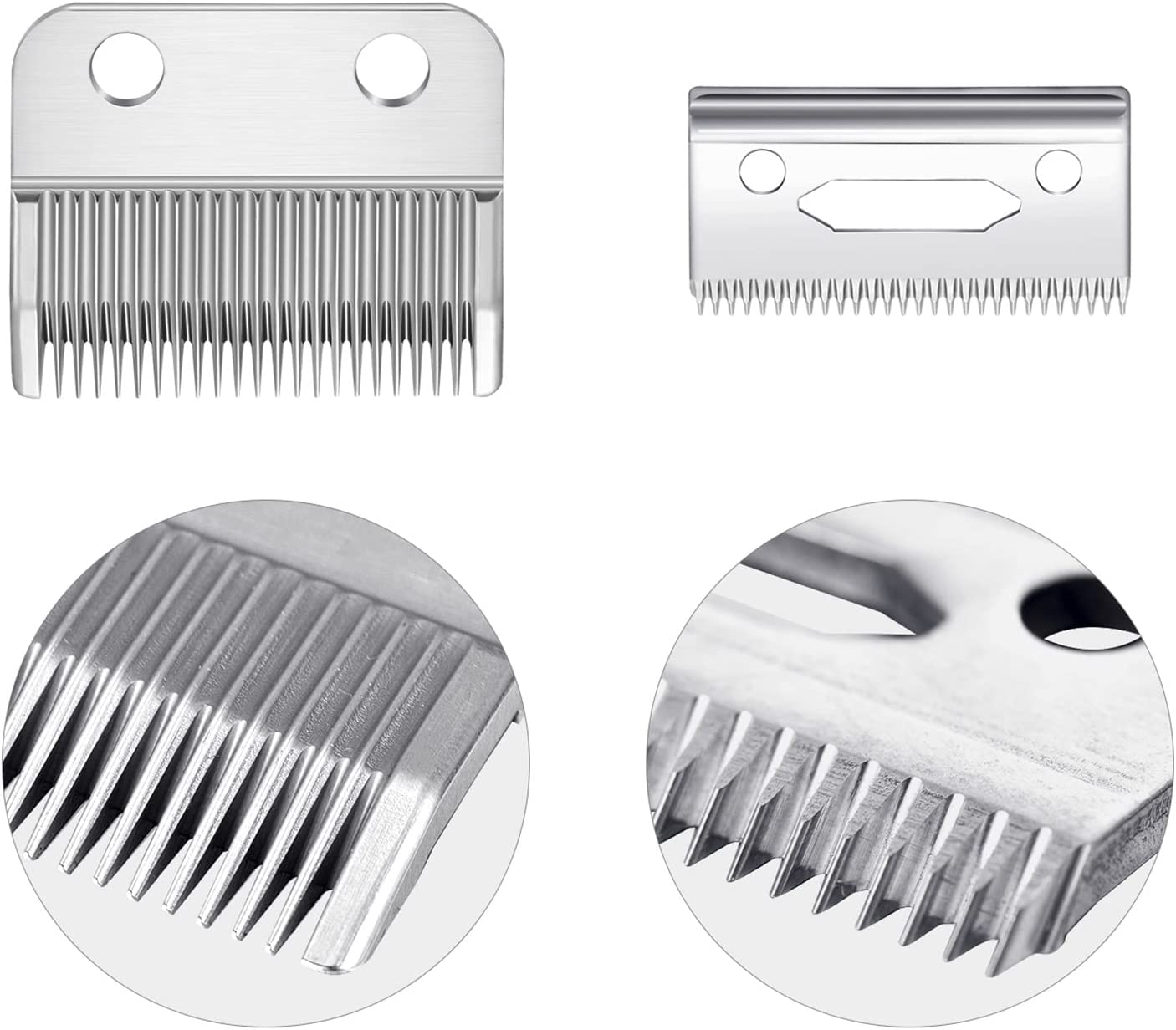 2 Sets Adjustable Clippers Blades, 2 Hole Hair Trimmer Replacement Blade (Silver)