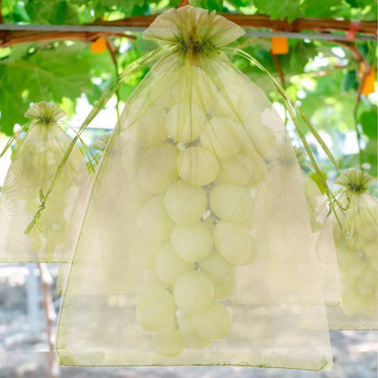 150Pcs Fruit Protection Bags 3 Sizes Fruit Cover Mesh Bag with Drawstring Garden Mesh Barrier Bags to Protect Fruit On Trees Fruit Protection Netting Bag Fruit Netting Bags for Fruit Tree