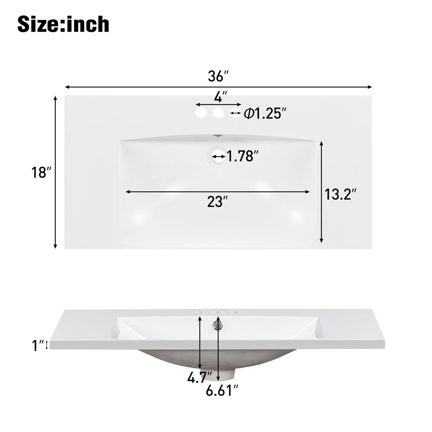 Bathroom Vanity with Sink, 36 inch Bathroom Vanity with Sink, Bathroom Sink Vanity with 3 Drawers and 2 Open Shelf, Built-in Soft Closing Door, Freestanding Bathroom Vanity Cabinet for Bathroom, Wood