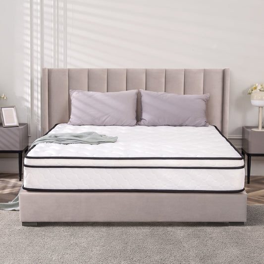 10 Inch Hybrid Mattress in a Box - Bonnell Coil Construction, Medium-Soft Comfort, Integrated Memory Foam for Superior Pressure Relief