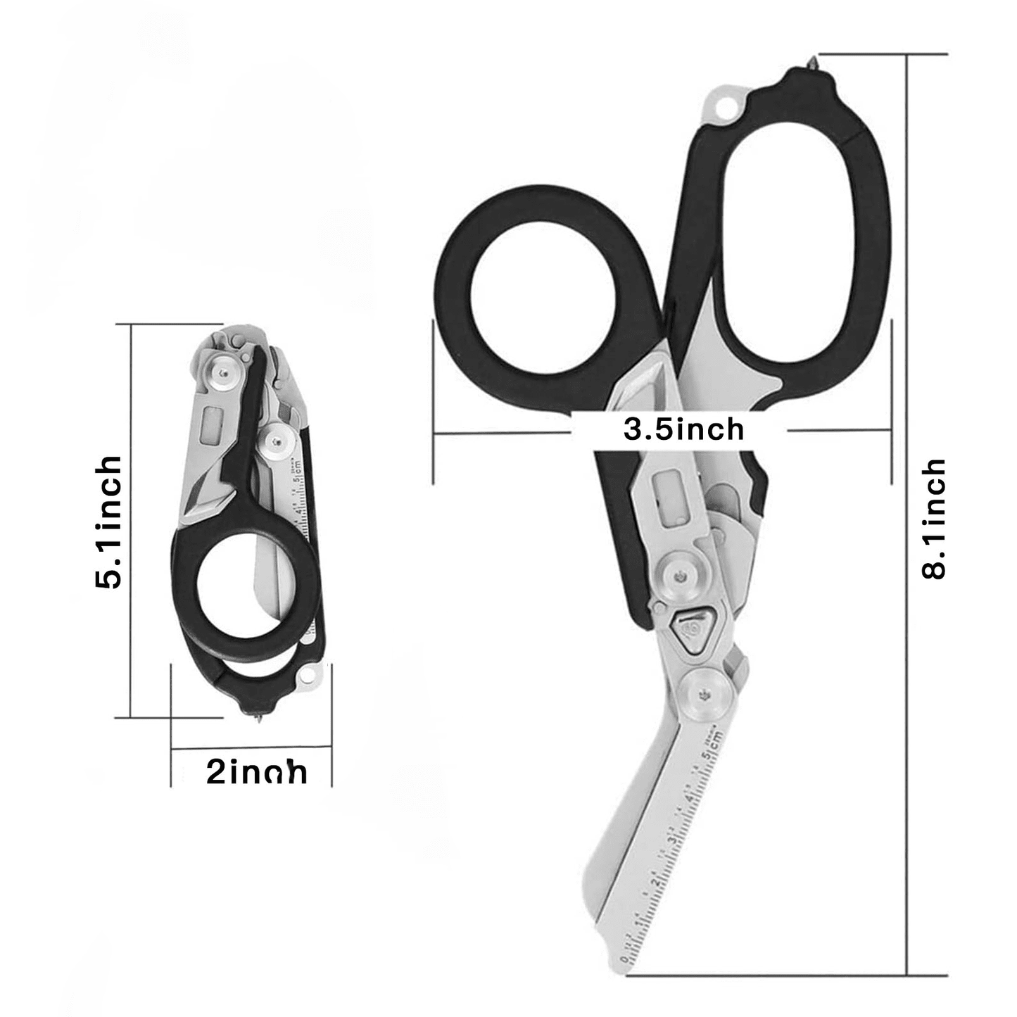 6-in-1 Multifunctional Scissors, Stainless Steel Made Foldablescissors Tool for Medical Emergencies, Outdoor Camping