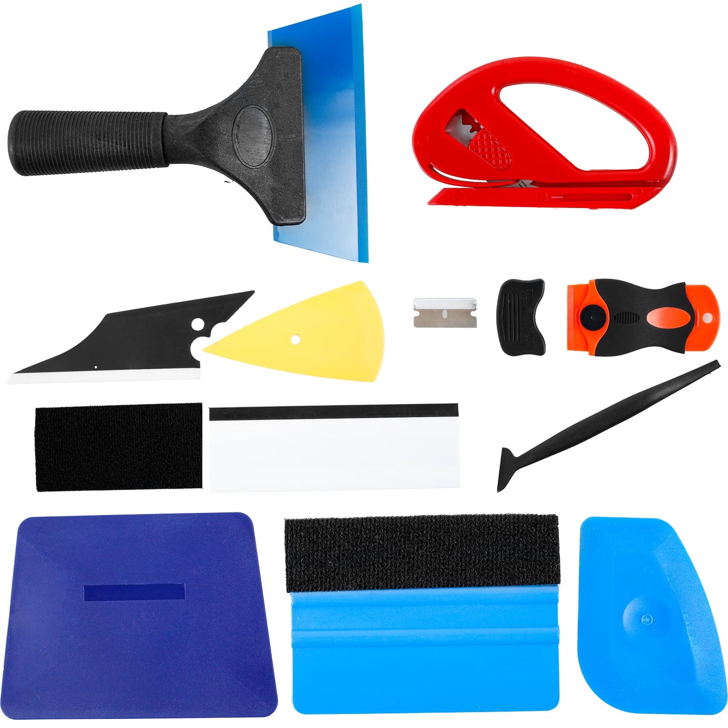 12Pcs Car Window Tint Kit Professional Vinyl Wrap Tool Window Tinting Tools Portable Window Tint Film Squeegee Tool Kit with Film Cutter Plastic Scraper for Car Window Door