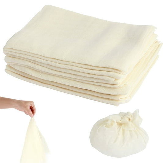 12Pcs Cheese Cloths Natural Unbleached Cotton Cheesecloth 20 Inch Square Cheese Cloths Reusable Organic Cheesecloth Cotton Cloth Strainer for Coffee Brewing Juicing Straining Cheese Making