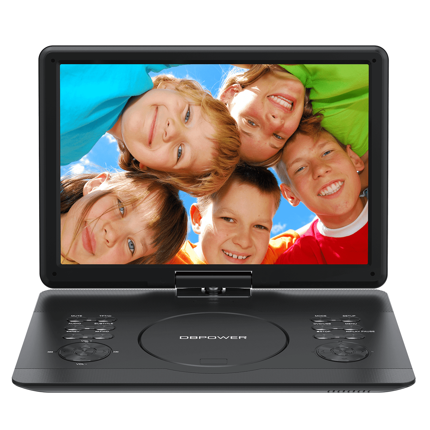 DBPOWER 16.9" Portable DVD Player,With 15.6" HD Swivel Large Screen, Support DVD/USB/SD Card and Multiple Disc Formats, 6 Hrs 5000mAH Rechargeable Battery, Sync TV/Projector, High Volume Speaker