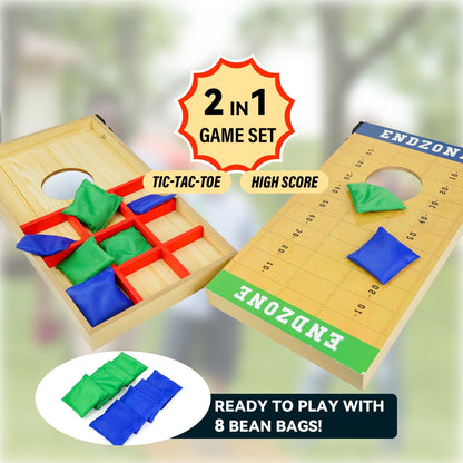 Cornhole Game Set, Toy Choi's Wooden Cornhole Board w/Bean Bag for Toss Game & Tabletop Bowling Game, Yard Toss Game for Kids & Family