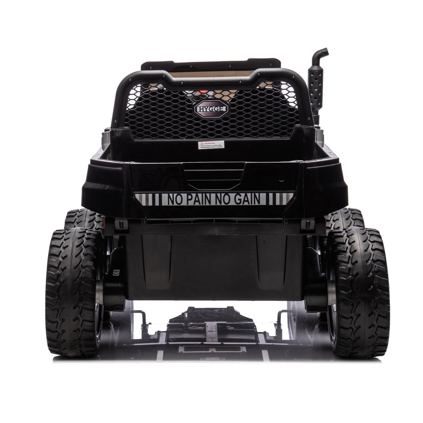 24V 4WD Electric UTV Kids Ride on Car, 2 Seater 7AH Battery Powered Ride on Toys with 6 Wheels, Tipping Openable Rear Cargo Bed, 4*500W Motor, Bluetooth, Music, Battery Level Display, Black