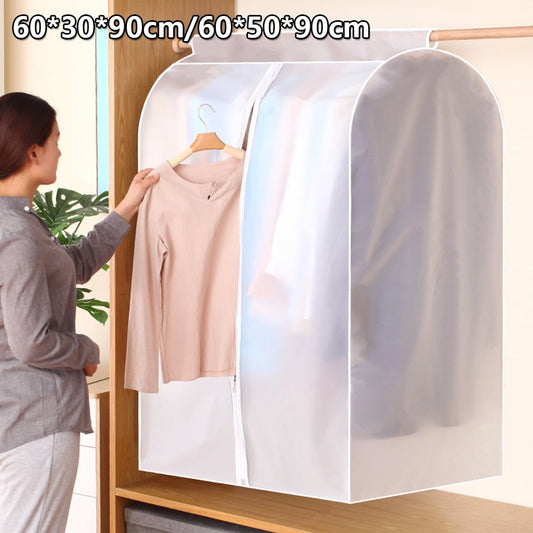 2PCS Hanging Garment Bags with Zipper,Hanging Clothes Dust Cover Dustproof Clothes Dust Bag Wardrobe Storage Organizer for Dress Garment Suit Coat Protector for Clothes Pants Home Wardrobe Storage