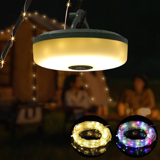 2 In 1 Outdoor Camping Light String With 8 Lighting Modes (32.8ft), 30 Seconds Fast Recovery, Durable Waterproof, usb Rechargeable for Camping and Hiking