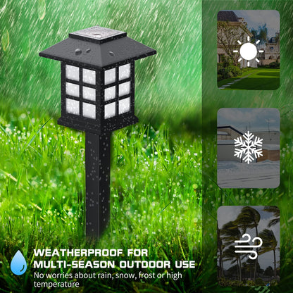 WHATOOK 12 Pack Solar Outdoor LED Lights, Outdoor Waterproof, Solar Walkway Lights, Provides 10 Hours of Lighting for Gardens, Landscapes, Pathways, Courtyards, Patio, Driveways