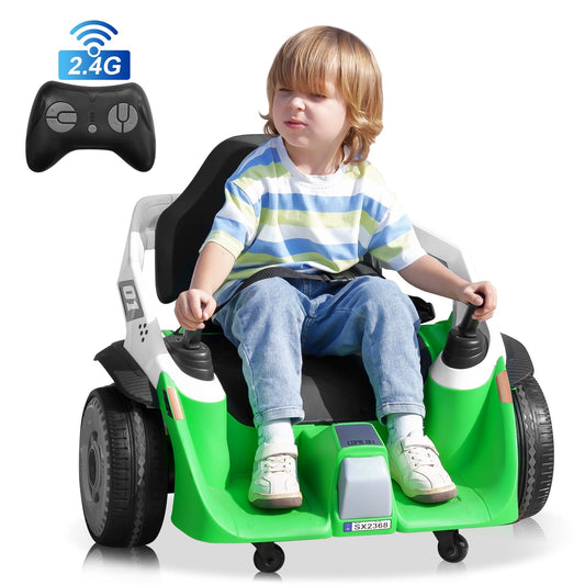 24V Bumper Car for Kids, Battery Powered Ride on Toys, Remote Control, 360°Spin, Kids Gifts , Green