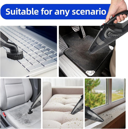 Cordless Handheld Vacuum Cleaner, 6000PA Strong Suction Power, Car Vacuum Cleaner, 1.6 Pounds Easy to Carry, USB Chargeable, Matching 5 Heads and Carrying Bag, Suitable for Home, Car, Pets and Dust.