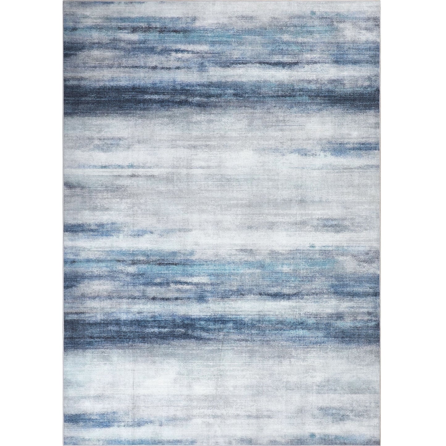 BERTHMEER 8'x10' Large Stripe Area Rugs Modern Abstract Rugs for Living Room Bedroom Dining Room Farmhouse Machine Washable Non-slip, Blue