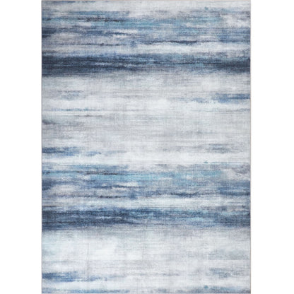 BERTHMEER 8'x10' Large Stripe Area Rugs Modern Abstract Rugs for Living Room Bedroom Dining Room Farmhouse Machine Washable Non-slip, Blue