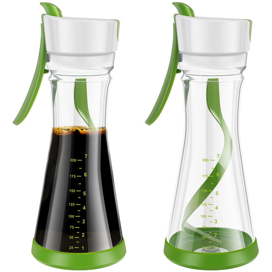 2Pcs Salad Dressing Shaker with Handle Leakproof Salad Dressing Mixer with Scale Dishwasher Safe Salad Dressing Bottle Shaker Easy Pouring Salad Dressing Shaker Container for Restaurant Home