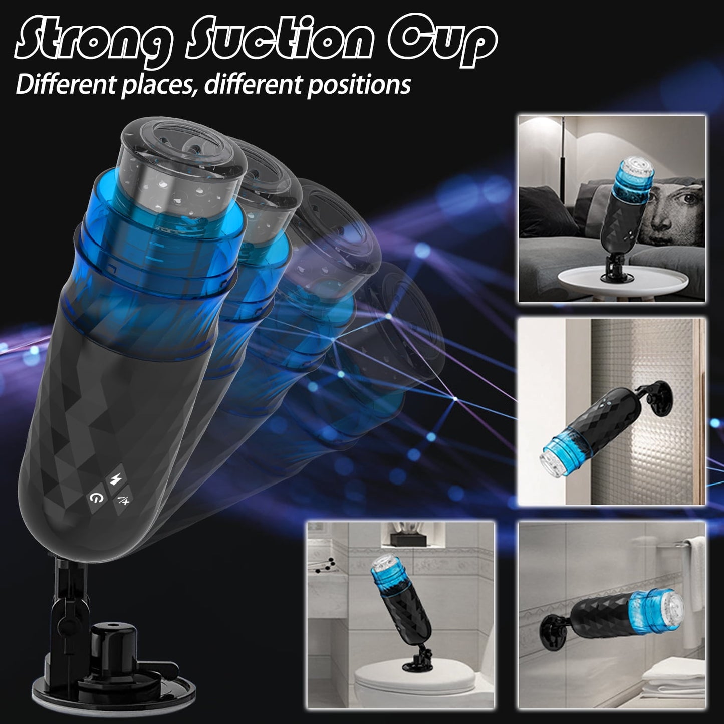 AYIYUN Male Masturbators Cup Sex Toys with Thrusting & Rotating Modes and Suction Cup, 3D Textured Automatic Stroker Adult Toy for Men Self Pleasure Sexual Masturbation