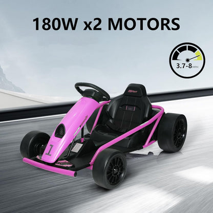 DEYGIA 24V 9AH Electric Go Kart for Kids, 8 MPH Drift Kart for Kids Ages 6-12, 2x180W Motor, Drift Mode and 2 Speed