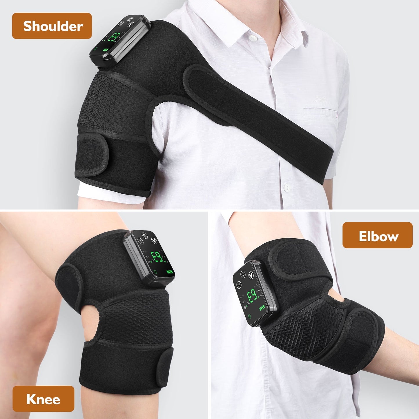 3 IN 1 Heated Vibration Shoulder Brace Support,Heating Vibration Massage Protector Shoulder Strap,Shoulder Massager,Relieve Shoulder Muscle Pain Gift