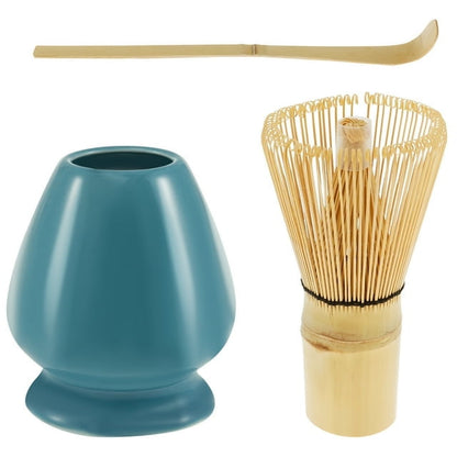 3 Pcs Matcha Set Japanese Matcha Tea Set Includes Ceramic Whisk Holder Bamboo Matcha Whisk and Bamboo Tea Scoop Practical Matcha Tea Tool Kit Versatile Matcha Kit for Tea Lovers