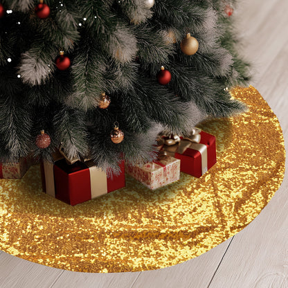 30 Inch Christmas Tree Skirt Sequin Sparkle Xmas Tree Skirt Round Tree Cover Glitter Home Decor Outdoor Tree Mat for Merry Christmas Party Holiday, Gold