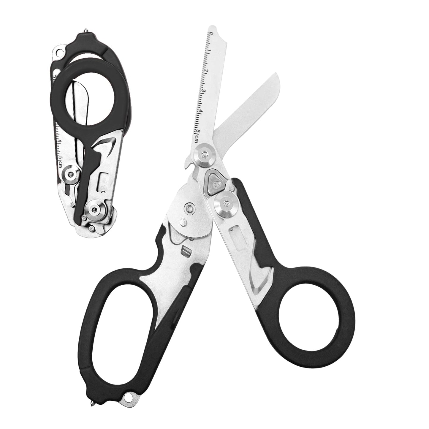 6-in-1 Multifunctional Scissors, Stainless Steel Made Foldablescissors Tool for Medical Emergencies, Outdoor Camping