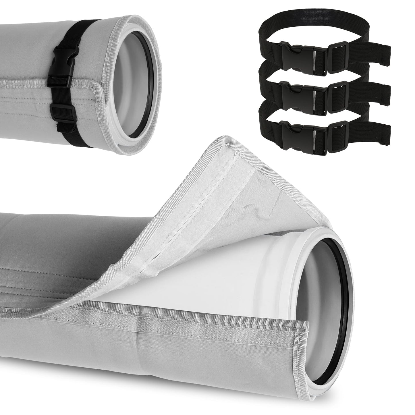 Air Conditioner Hose Cover Wrap Portable AC Hose Cover with Elastic Band Insulated Air Conditioner Hose Cover Universal AC Hose Duct Vent Cover Fits 5 Inches and 5.9 Inches Diameter Exhaust Hoses