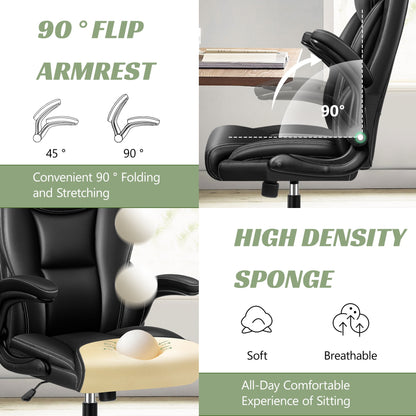 Coolhut Executive Office Chair, Big and Tall Office Chair 500LBS Wide Seat Ergonomic Computer Desk Chair High Back Executive Leather Chair Adjustable Task Chair Lumbar Back