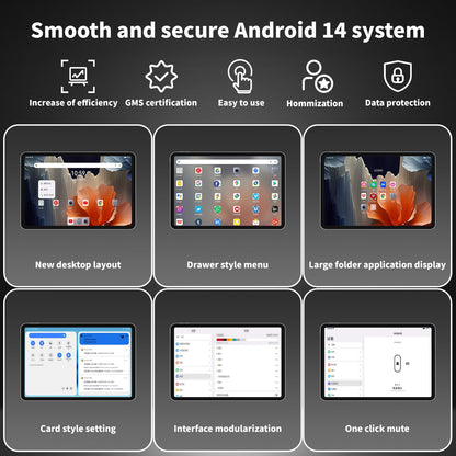 Android Tablet, 10.1 inch Touch Screen Tablet, Octa Core Tablet with Dual Cameras, 8GB RAM 64GB ROM 1TB Expand Android 14 Tablet, Tablet with 2.4G+5G WiFi, Bluetooth, 5000mAh Battery-Black