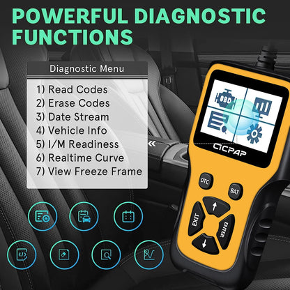 CICPAP OBD2 Scanner,Professional Car Code Reader and Diagnostic Tool for All OBD II Vehicles, Check Engine Code Reader for All Cars