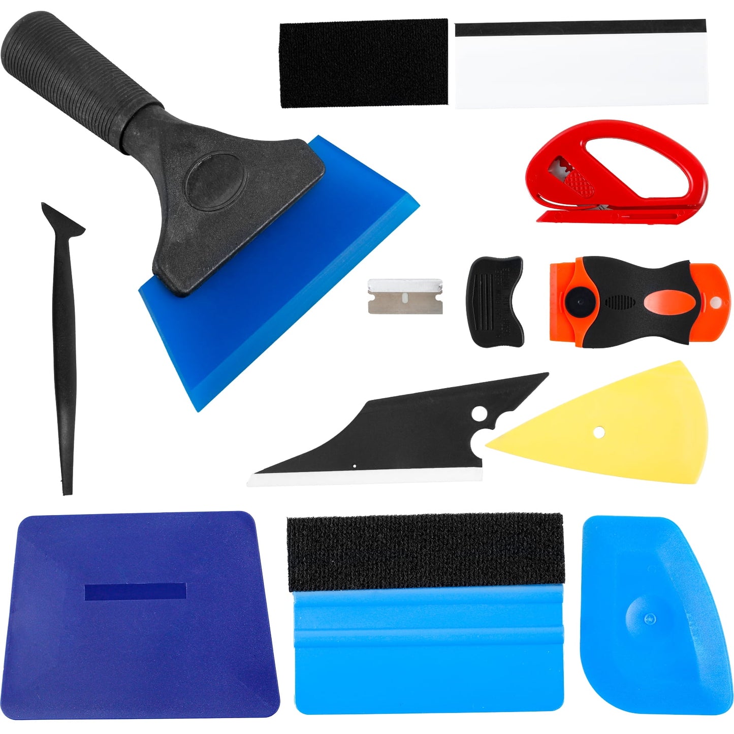 12Pcs Car Window Tint Kit Professional Vinyl Wrap Tool Window Tinting Tools Portable Window Tint Film Squeegee Tool Kit with Film Cutter Plastic Scraper for Car Window Door