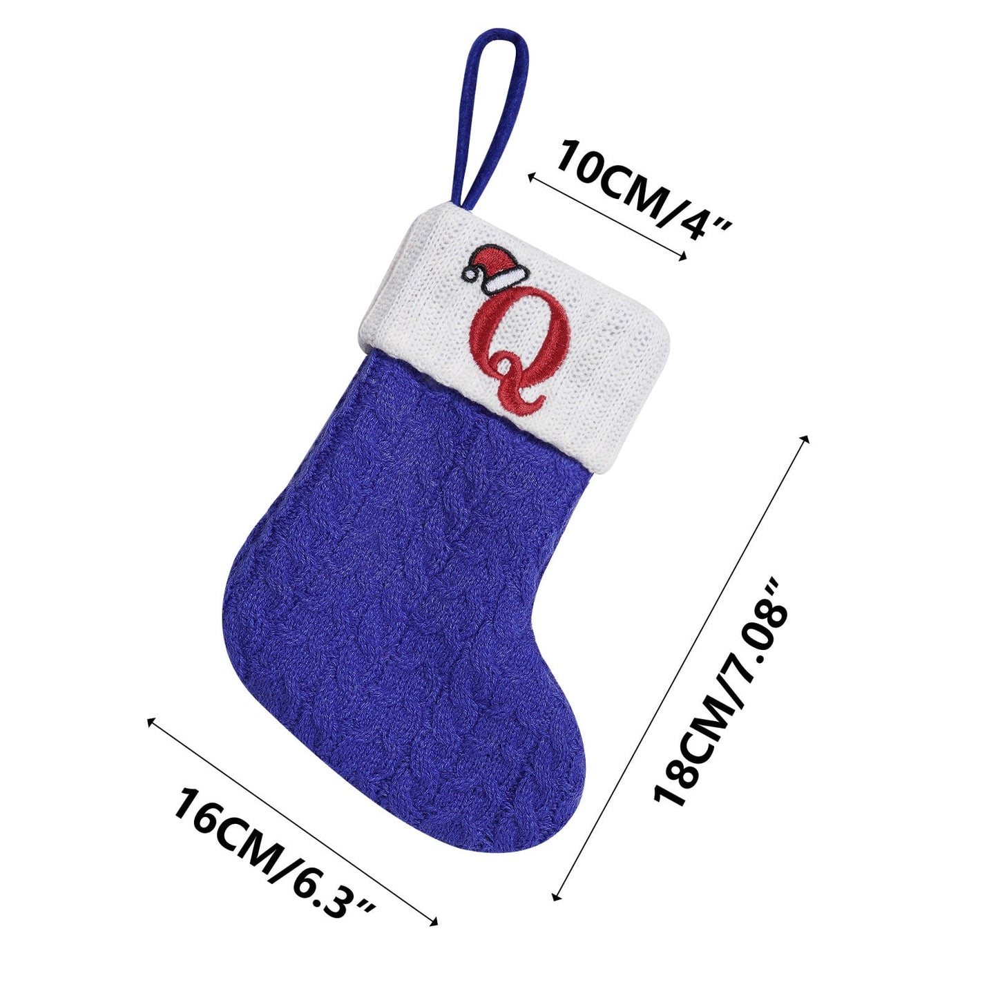 ZZkhGo Knitted Hosiery Wool Hosiery Embroidered Letter Children's Candy Gift Bag Blue Christmas Stocking Gift Bag Christmas Stockings Fireplace Xmas Stockings for Kids,Family Holiday Party Decoration