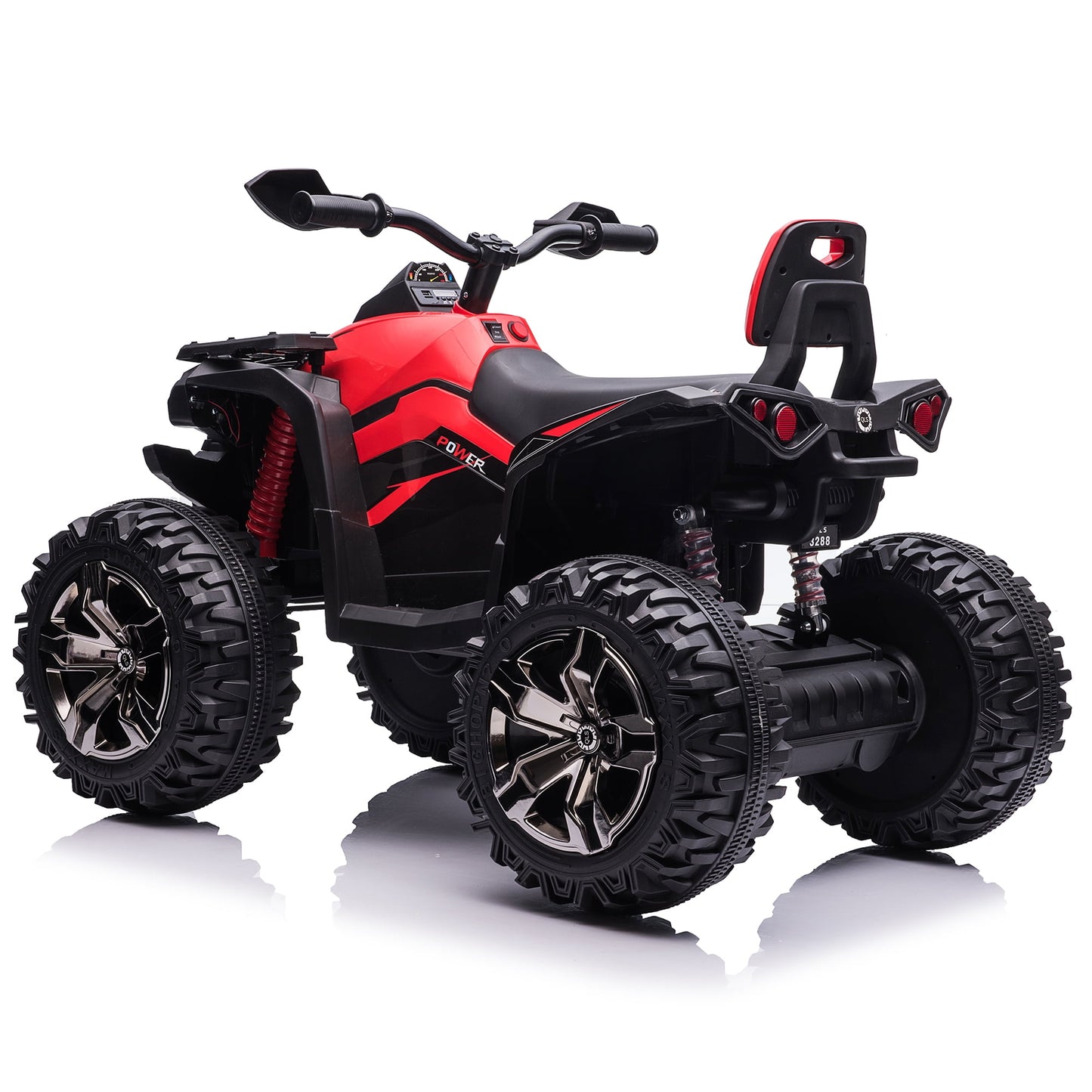 24V Electric Powered Off-Road ATV for Big Kids w/ Remote Control, 4WD Ride on Quad 4-Wheeler, up to 5.5 MPH, Music, Red01