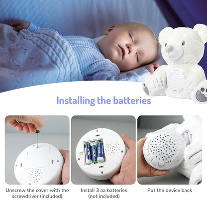 YCFUN Baby Sleep Soother Sounds Machine, Auto-off Timer Night Light Projector for Baby 0 to 24 Month