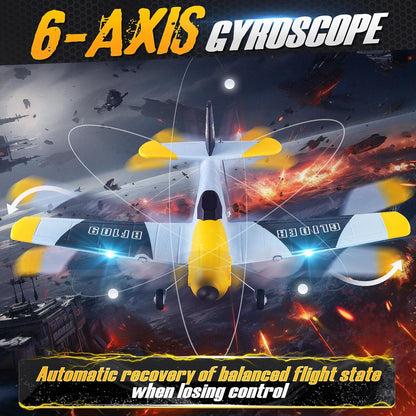 YCFUN Drones for Kids, 3 Channel RC Plane with 6-Asix Gyro RC Helicopter Airplane for Beginners Age 8+w/ LED Lights