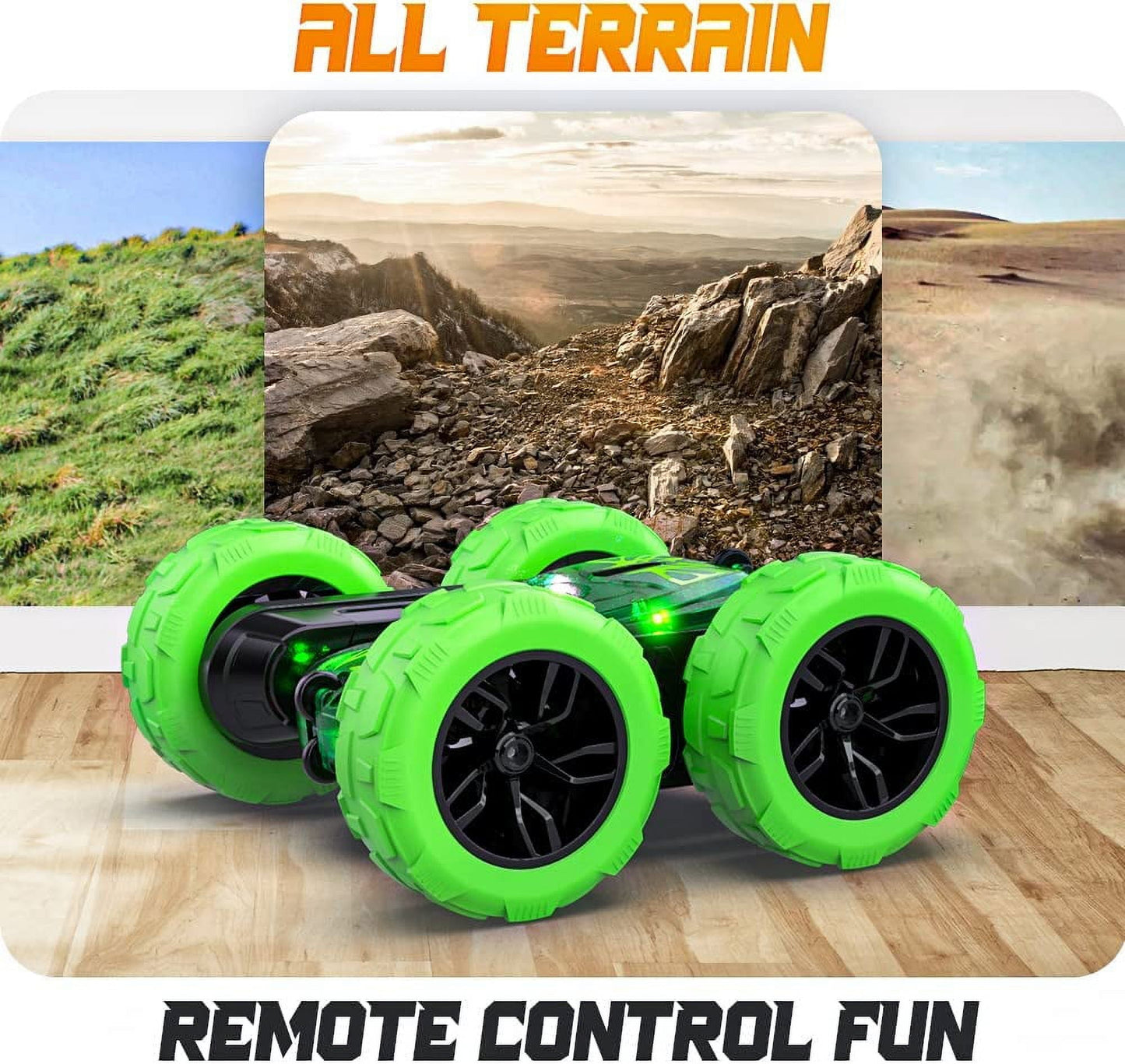 YCFUN Fast Remote Control Cars for Kids Todllers Boys 4-7, RC Cars Stunt Racer w/ 360 Flip & Rotate