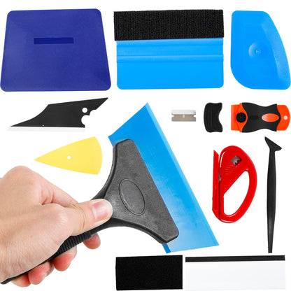 12Pcs Car Window Tint Kit Professional Vinyl Wrap Tool Window Tinting Tools Portable Window Tint Film Squeegee Tool Kit with Film Cutter Plastic Scraper for Car Window Door