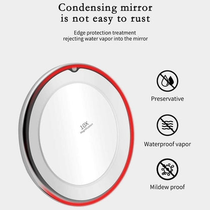 10x Makeup Mirror,Powerful Locking Suction Cup,and 360 Degree Rotating,Magnifying Mirror with Lights for Home, Bathroom and Travel (white)