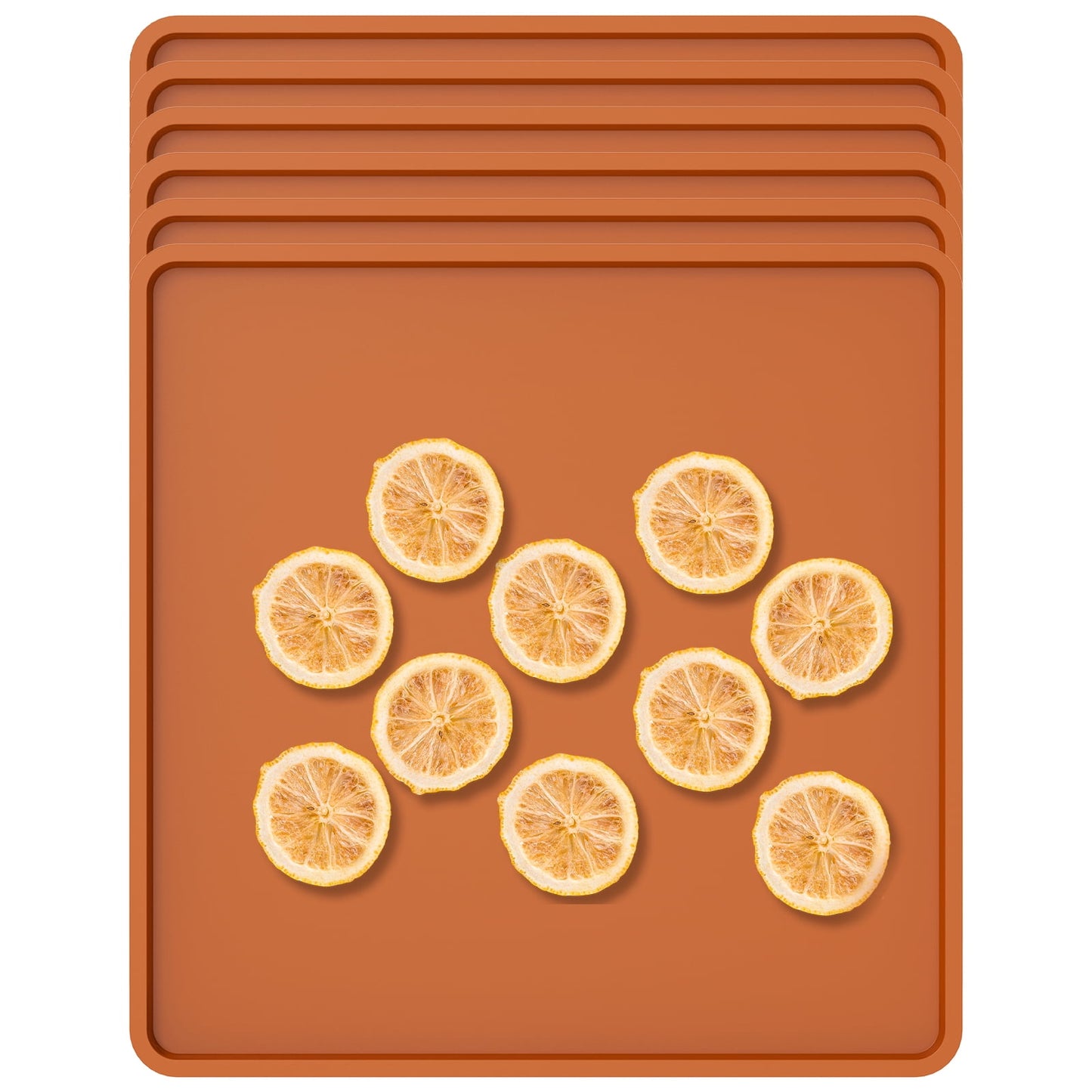 4Pcs/6Pcs Silicone Dehydrator Mats with Raised Edge Non Stick Silicone Tray Liner 13.8×13.8 Inch Silicone Dehydrator Sheets Dishwasher Safe Dehydrator Pad Square Dryer Mat for Fruits Meat Vegetables