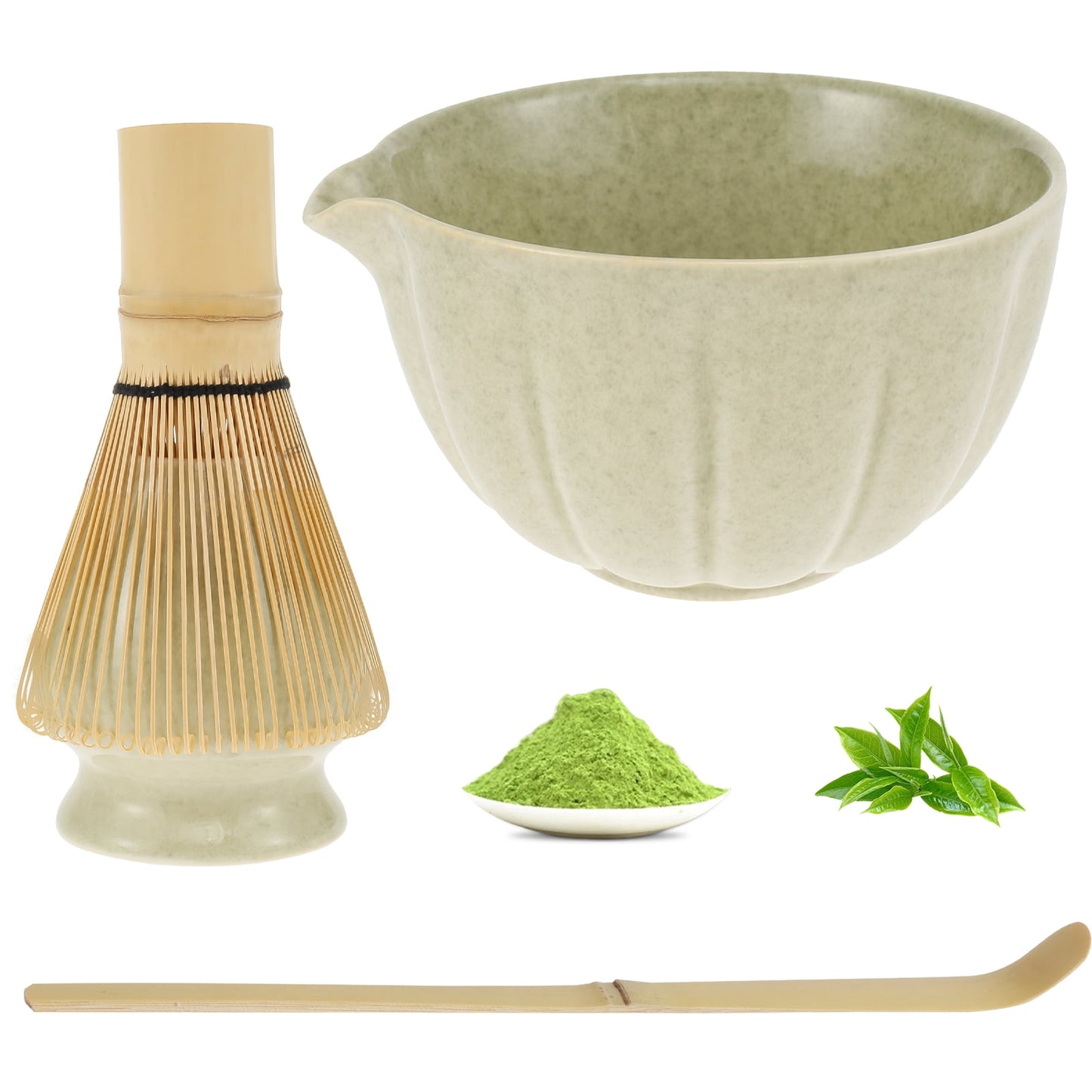 4Pcs Matcha Whisk Set Elegant Matcha Tea Set Including Ceramic Matcha Bowl Bamboo Matcha Whisk Scoop Ceramic Matcha Whisk Holder Matcha Whisk Tool Kit for Matcha