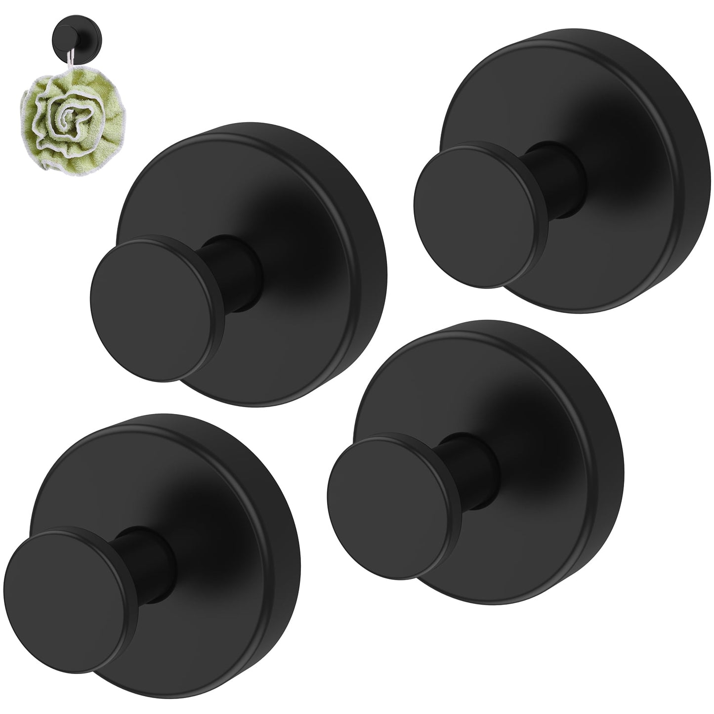 4Pcs Suction Cup Hooks Holds up to 15lbs Suction Hook Reusable Vacuum Cup Hanger Easy to Install Suction Cup Wreath Hook Durable Shower Suction Hanger