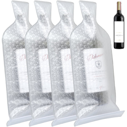 4Pcs Wine Bags for Travel Reusable Wine Bottle Protector Bags for Airplane Travel Double Inner Bubble Wrap Wine Sleeves for Luggage Suitcase