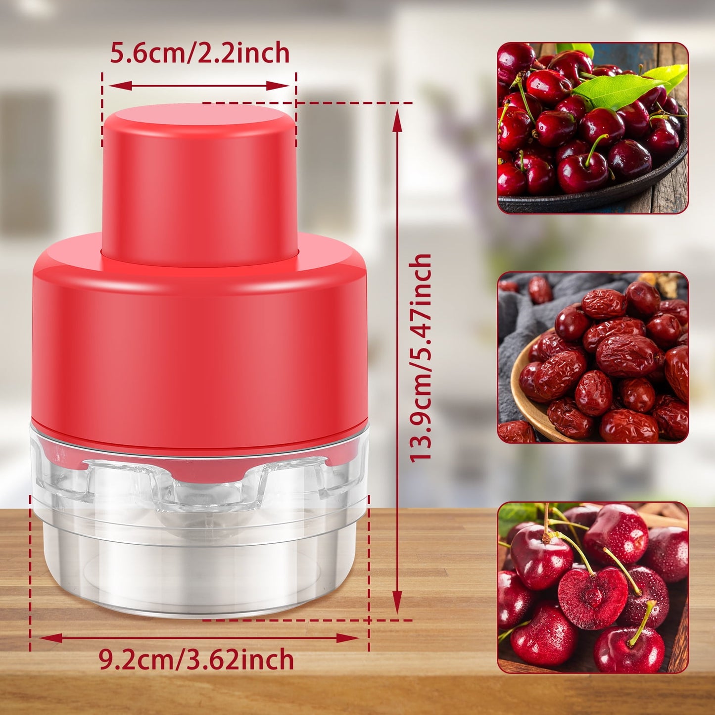 2 Pcs Cherry Pitter Portable Cherry Core Remover with 7 Individual Holes,Easy to Use,Multi-Function Cherries Stoner Seed Remover Tool for Making Cherry Jam