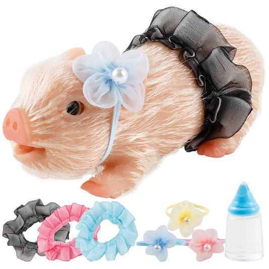 5inch Realistic Silicone Pig Toys,Realistic Baby Dolls Stretchy Fake Animals Body Mini Silicone Baby Dolls,Lifelike Piggy Soft/Chubby Little Pig, Christmas,Valentines Day Giving for Kids/Her