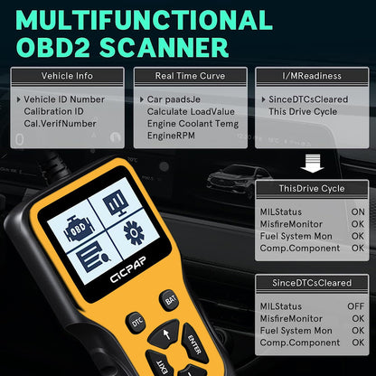 CICPAP OBD2 Scanner,Professional Car Code Reader and Diagnostic Tool for All OBD II Vehicles, Check Engine Code Reader for All Cars