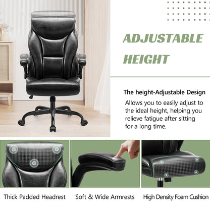 Coolhut Executive Office Chair, Big and Tall Office Chair 500LBS Wide Seat Ergonomic Computer Desk Chair High Back Executive Leather Chair Adjustable Task Chair Lumbar Back