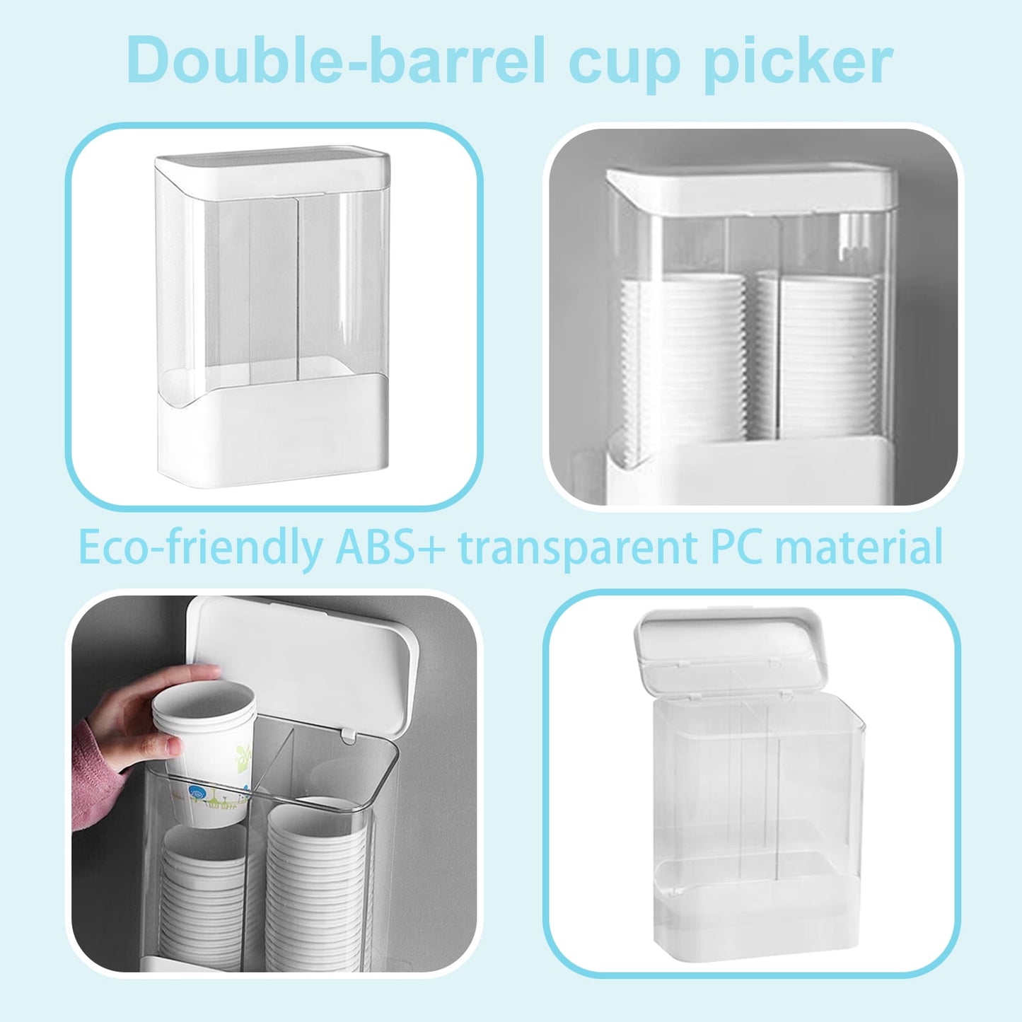 Cup Holder Dispenser,Water Cooler Cup Dispenser,Wall Mount,Double Deck,for Home Bathroom Office Hospital