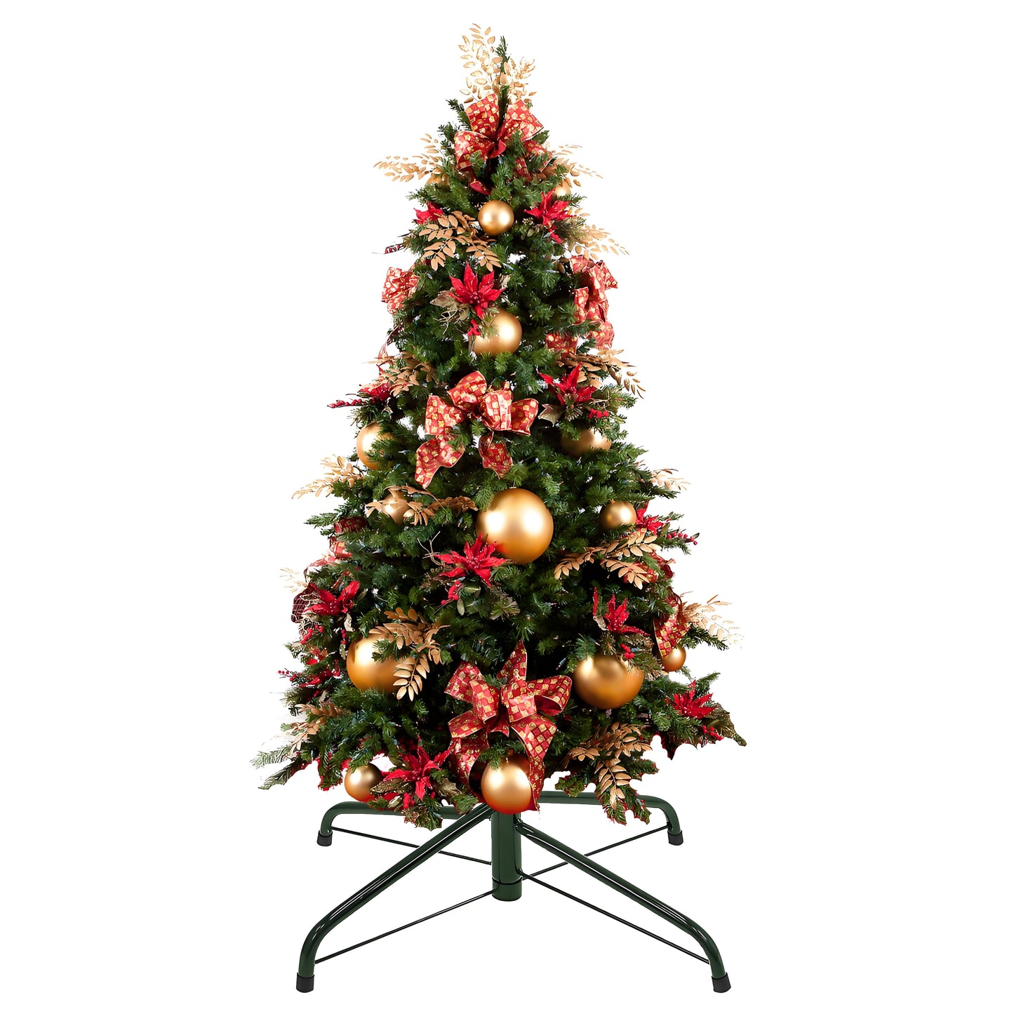 COOKEY Metal Christmas Tree Stand for 3 ft to 6ft Artificial Trees,Diameter 2.5cm, Length 40cm,Green