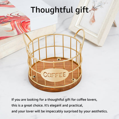 2 Pcs Stylish Coffee Pod Holder K Cup Holder with Wooden Base Large Capacity Coffee Pods Storage Organizer Decorative Coffee Pod Holder Sturdy Enduring Coffee Pod Holder