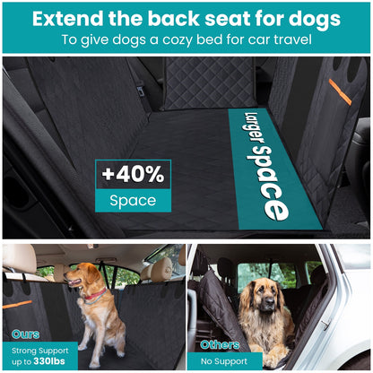 AUOSHI Dog Car Seat Cover for Pets 100% Waterproof Hammock 600D Heavy Duty Scratch Proof Nonslip Soft Back Seat Extender for Cars Trucks and SUVs